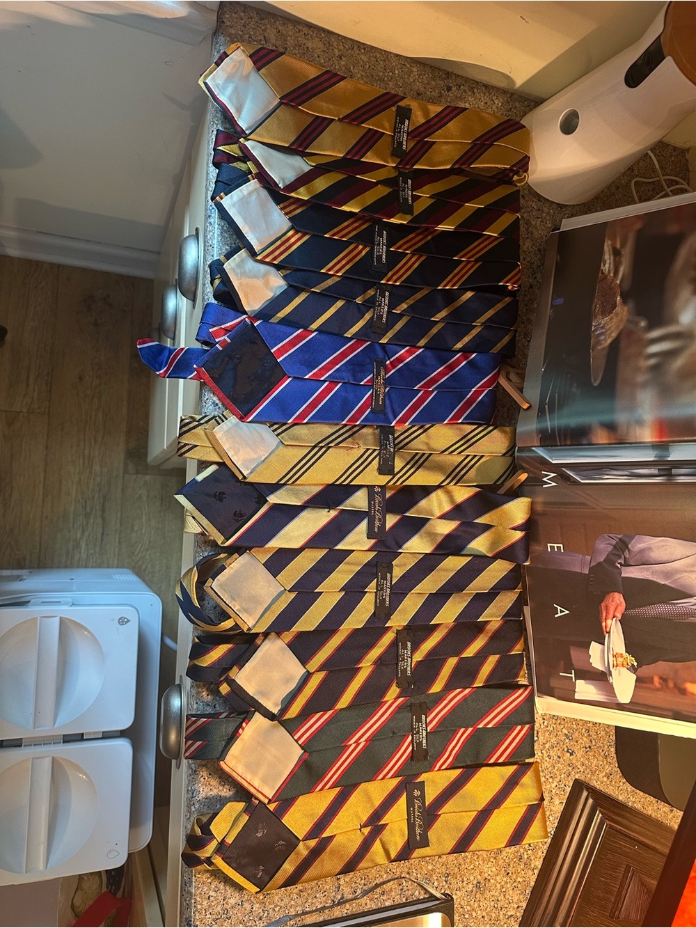 Lot of 11 Vintage Brooks Brothers Makers Silk Repp Stripe Neckties Woven England